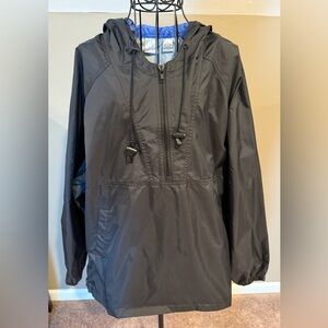 Actra Black Pullover Windbreaker with Blue Accents